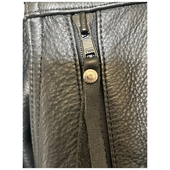 Harley Davidson Womens Black Leather Moto Jacket M Nevada Vented Zip Liner 98122 - Picture 12 of 16